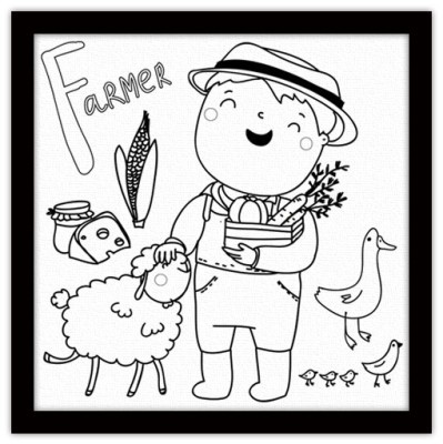 Αγρότης, Μικροί ζωγράφοι DIY, Πίνακες σε καμβά, 40 x 40