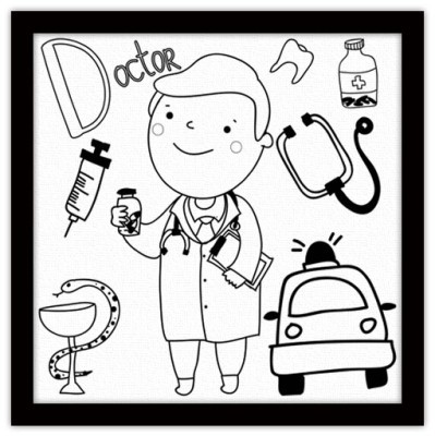 Γιατρός, Μικροί ζωγράφοι DIY, Πίνακες σε καμβά, 40 x 40