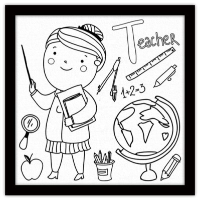 Δασκάλα, Μικροί ζωγράφοι DIY, Πίνακες σε καμβά, 40 x 40