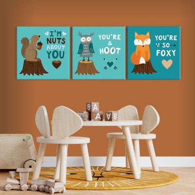 Ζώα του Δάσους, Παιδικά, Multipanel, 150 x 50 εκ.