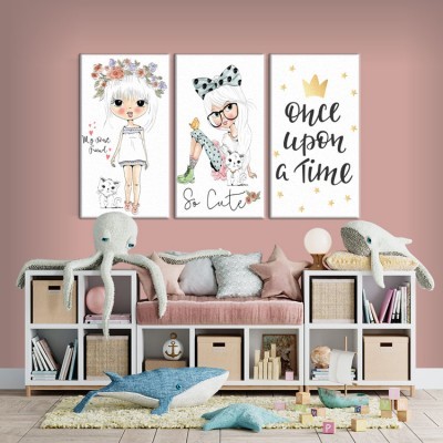 Μοντέρνα Κορίτσια, Παιδικά, Multipanel, 120 x 75 εκ.