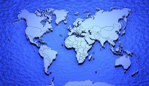 3D απεικόνιση του παγκόσμιου χάρτη