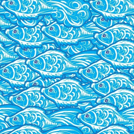 Μπλε μοτίβο με ψάρια