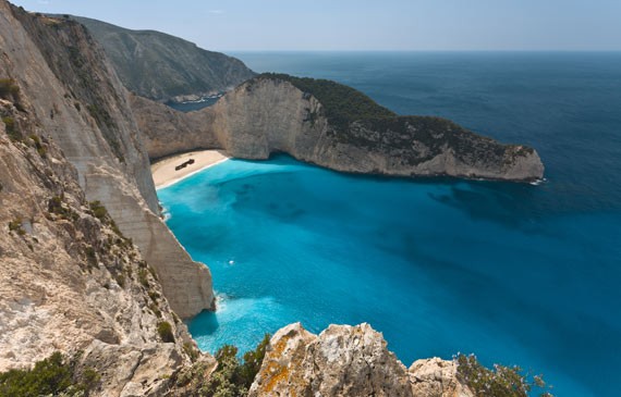 Η παραλία Ναυάγιο στα νησί της Ζακύνθου στην Ελλάδα