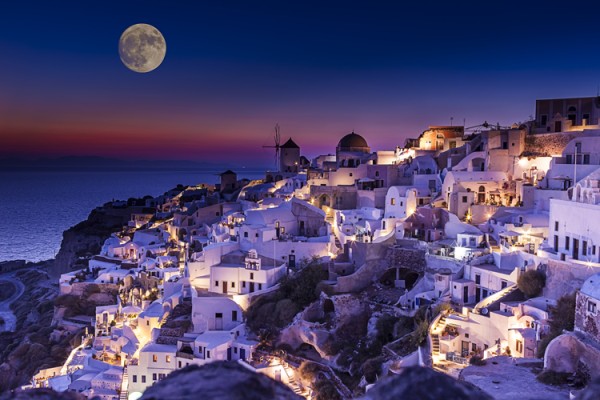 Πανσέληνος στη Σαντορίνη