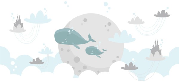 Φάλαινες σε λευκό φόντο