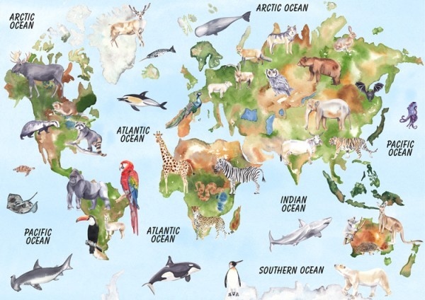 Map World Animals