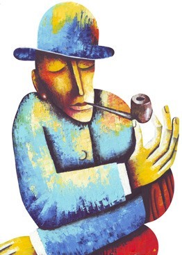 Άντρας που καπνίζει πίπα