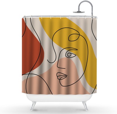 Houseart Face\'s outline with colors, Line Art, Κουρτίνες μπάνιου, 150 x 180 εκ.