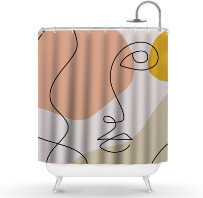 Σχεδιάγραμμα προσώπου, Line Art, Κουρτίνες μπάνιου, 150 x 180 εκ.
