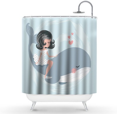 Κορίτσι πάνω σε φάλαινα, Παιδικά, Κουρτίνες μπάνιου, 150 x 180 εκ.