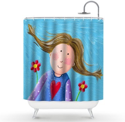 Χαρούμενο κοριτσάκι, Παιδικά, Κουρτίνες μπάνιου, 150 x 180 εκ.