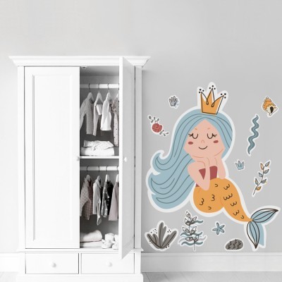 Houseart Χαριτωμένη μικρή γοργόνα, Παιδικά, Mini Pack αυτοκόλλητα, 70x88cm
