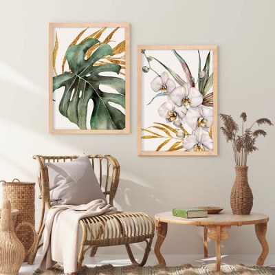 Floral, σε Καμβά, Gallery Wall, 2 Τεμάχια