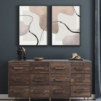 Γήινες αποχρώσεις, σε Καμβά, Gallery Wall, 2 Τεμάχια