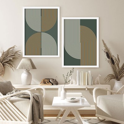 Mid-century Art, σε Καμβά, Gallery Wall, 2 Τεμάχια