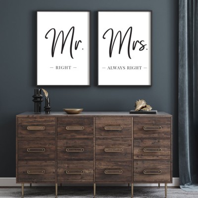 Houseart Mr. & Mrs., σε Καμβά, Gallery Wall, 2 Τεμάχια