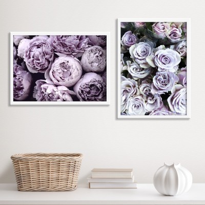 Purple roses, σε Καμβά, Gallery Wall, 2 Τεμάχια