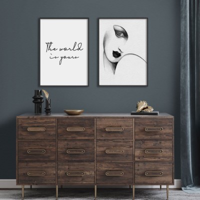 Face & quote, σε Καμβά, Gallery Wall, 2 Τεμάχια