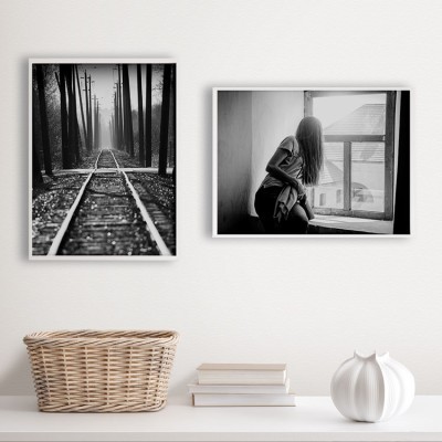 Μονοχρωμία ονείρων, σε Καμβά, Gallery Wall, 2 Τεμάχια