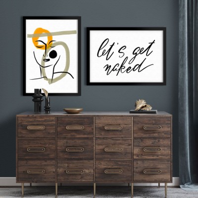 Houseart Φράσεις και γραμμικά σχέδια, σε Καμβά, Gallery Wall, 2 Τεμάχια