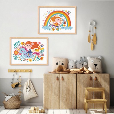 Το Ανέμελο Κορίτσι, σε Καμβά, Gallery Wall, 2 Τεμάχια