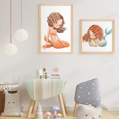 Houseart Γοργόνες, σε Καμβά, Gallery Wall, 2 Τεμάχια