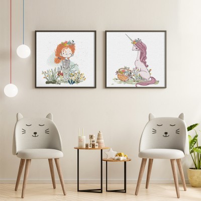 Houseart Στέμμα Λουλουδιών, σε Καμβά, Gallery Wall, 2 Τεμάχια