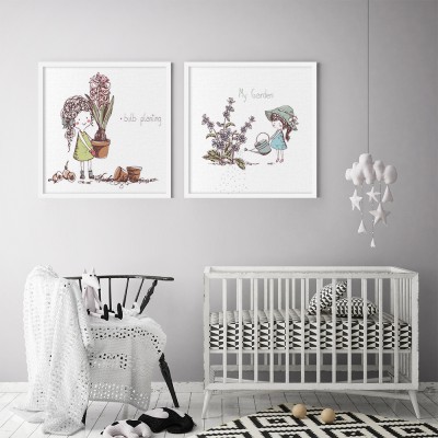 Houseart Η Μικρή Κηπουρός, σε Καμβά, Gallery Wall, 2 Τεμάχια