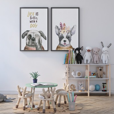 Houseart Dogs, σε Καμβά, Gallery Wall, 2 Τεμάχια