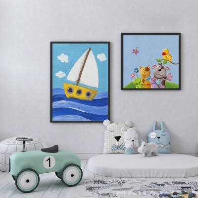 Βόλτα στο πέλαγος με τα ζωάκια, σε Καμβά, Gallery Wall, 2 Τεμάχια