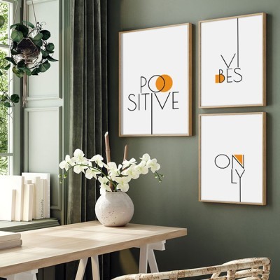 Positive Vibes Only, σε Καμβά, Gallery Wall, 3 Τεμάχια