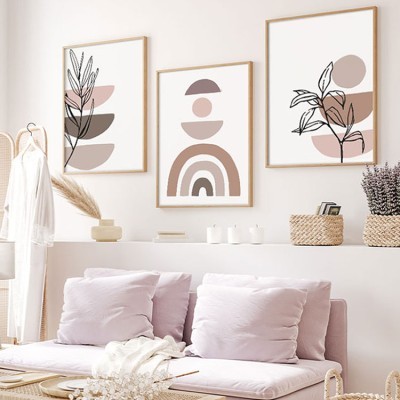 Κλαδιά και σχήματα, σε Καμβά, Gallery Wall, 3 Τεμάχια