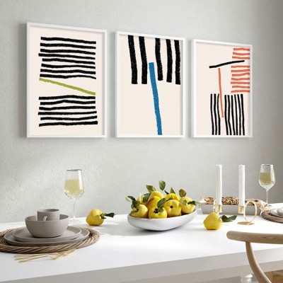 Abstract Lines, σε Καμβά, Gallery Wall, 3 Τεμάχια