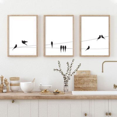 Παρέα χελιδονιών, σε Καμβά, Gallery Wall, 3 Τεμάχια