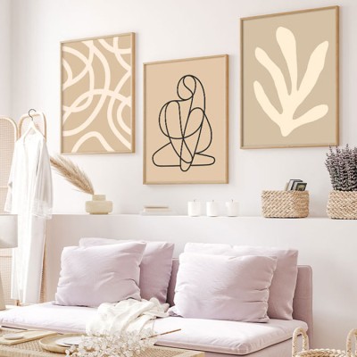 Beige formation, σε Καμβά, Gallery Wall, 3 Τεμάχια