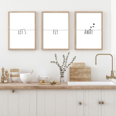 Let\'s fly away, σε Καμβά, Gallery Wall, 3 Τεμάχια