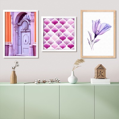 Purple composition, σε Καμβά, Gallery Wall, 3 Τεμάχια