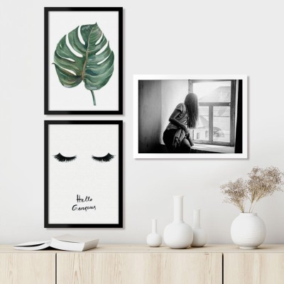 Houseart Σύνθεση Hello Gorgeous, σε Καμβά, Gallery Wall, 3 Τεμάχια