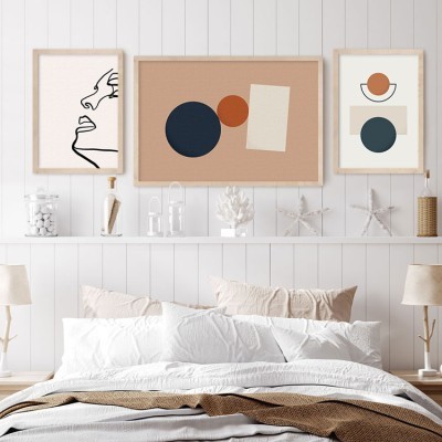 Σχήματα γεωμετρίας και προσώπου, σε Καμβά, Gallery Wall, 3 Τεμάχια