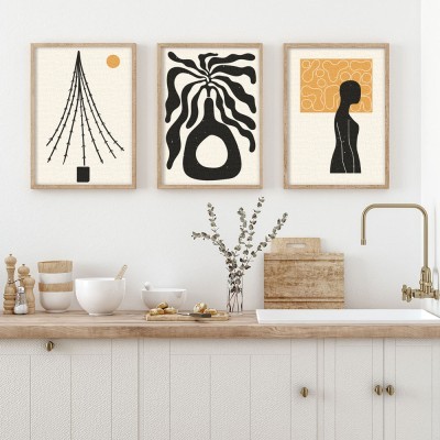 Mixed composition, σε Καμβά, Gallery Wall, 3 Τεμάχια