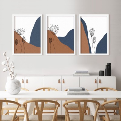 Flower\'s outline, σε Καμβά, Gallery Wall, 3 Τεμάχια