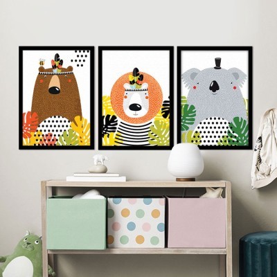 Houseart Ζωάκια στην φύση, σε Καμβά, Gallery Wall, 3 Τεμάχια