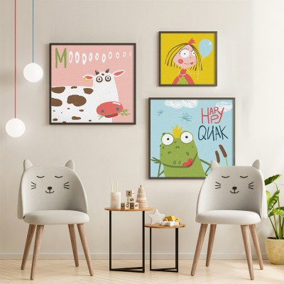 Παραμυθένια Φιλία, σε Καμβά, Gallery Wall, 3 Τεμάχια