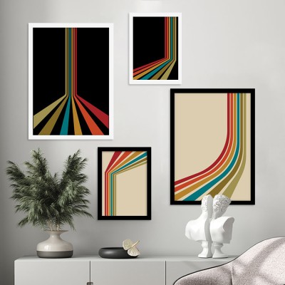 Χρωματιστές γραμμές, σε Καμβά, Gallery Wall, 4 Τεμάχια