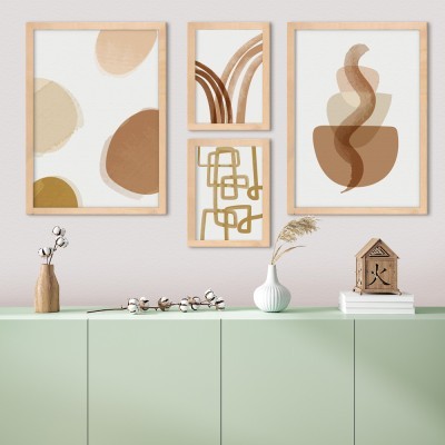 Αγνά χρώματα σχεδίων, σε Καμβά, Gallery Wall, 4 Τεμάχια