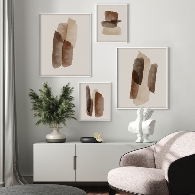 Απαλές πινελιές νερομπογιάς, σε Καμβά, Gallery Wall, 4 Τεμάχια