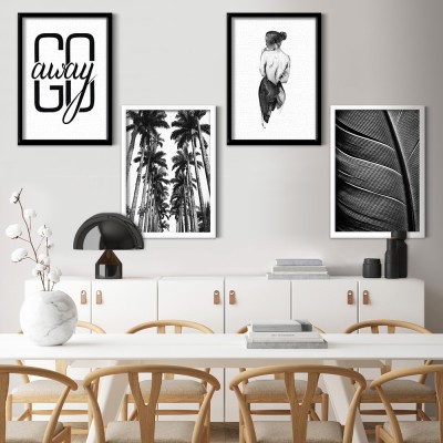 Μονόχρωμα σχέδια, σε Καμβά, Gallery Wall, 4 Τεμάχια