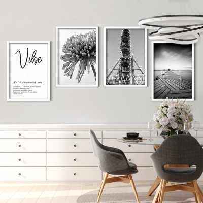 Grey vibes, σε Καμβά, Gallery Wall, 4 Τεμάχια