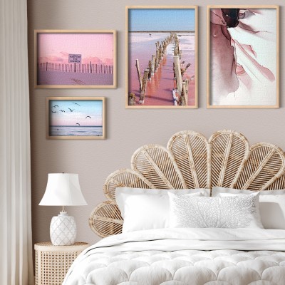 Άμμος και θάλασσα, σε Καμβά, Gallery Wall, 4 Τεμάχια